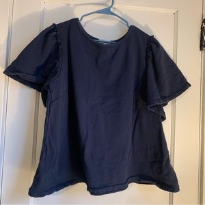 Anthropologie Sweatshirt-Material Flutter-Sleeve Top